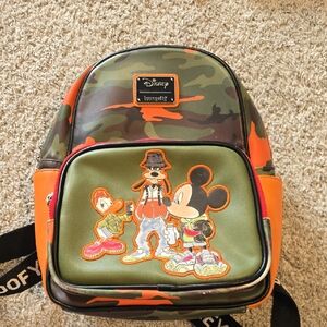 Loungefly Kids Camouflage Backpack with Orange Accents